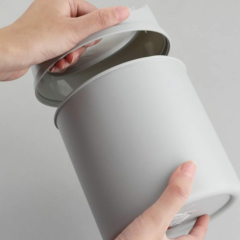 CadineUS 2 Liter Mini Desktop Trash Can with Swing Lid Tiny Garbage Can Trash Bin (Grey) - Image 5